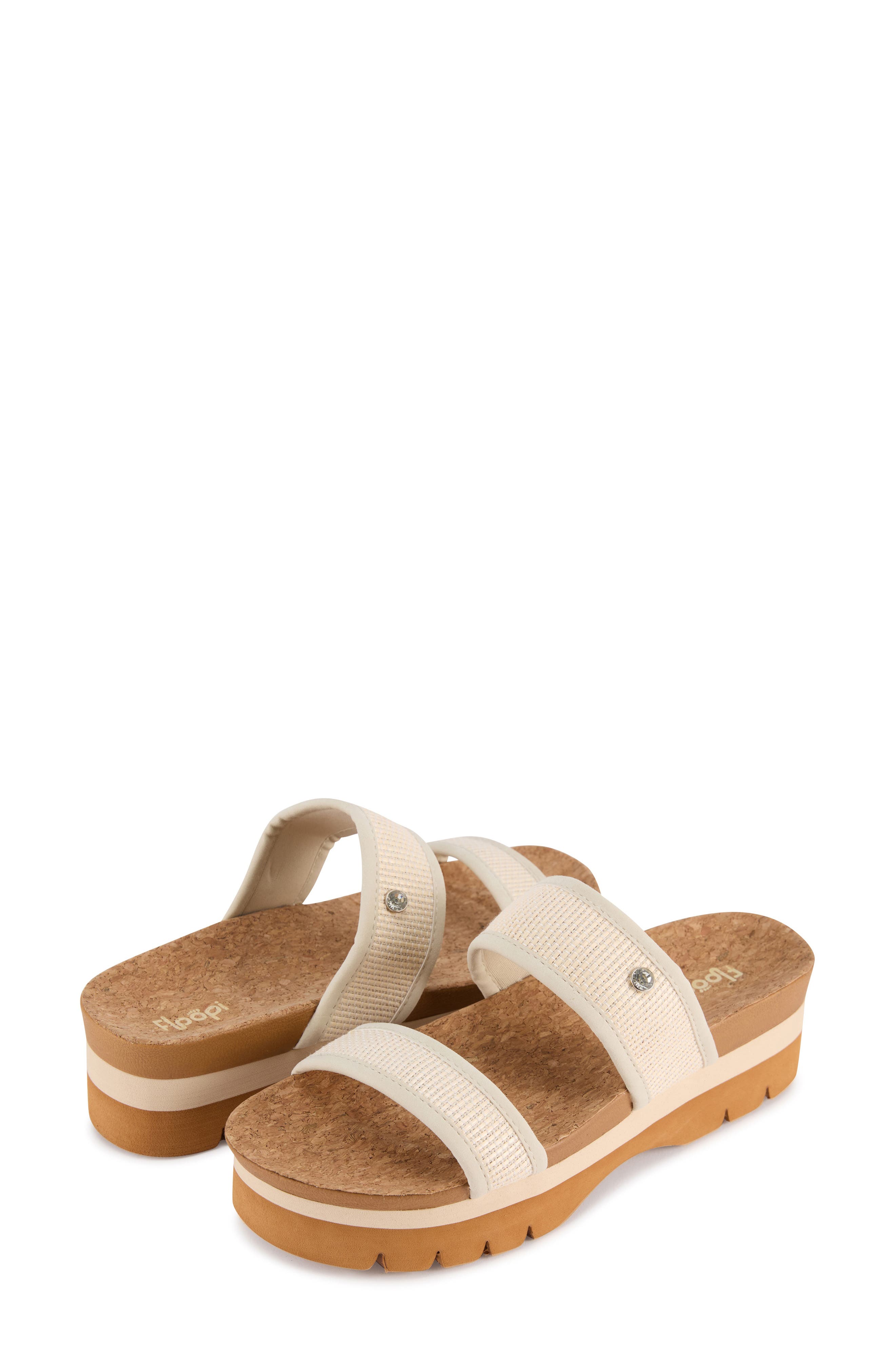 Knit Platform Slide Sandal, Alternate, color, BONE