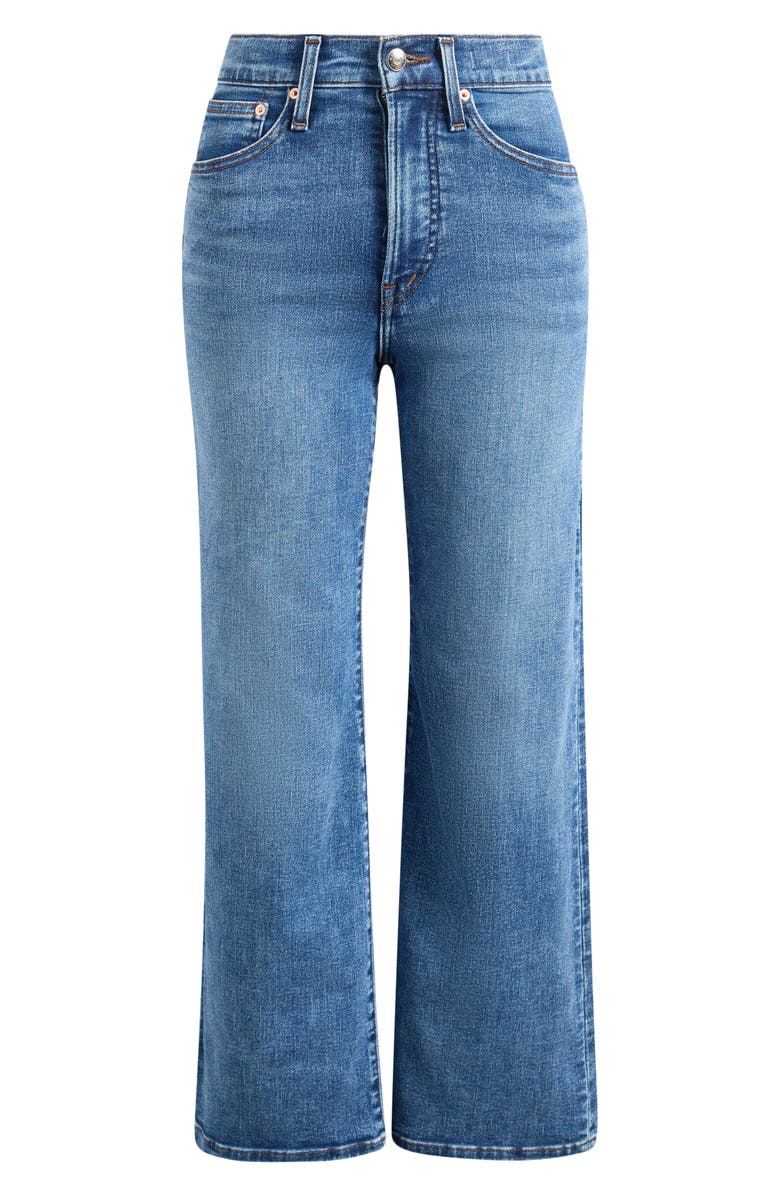 Madewell The Wide-Leg Crop Jeans Super Stretch Denim in Oneida Wash, Main, color, Oneida Wash
