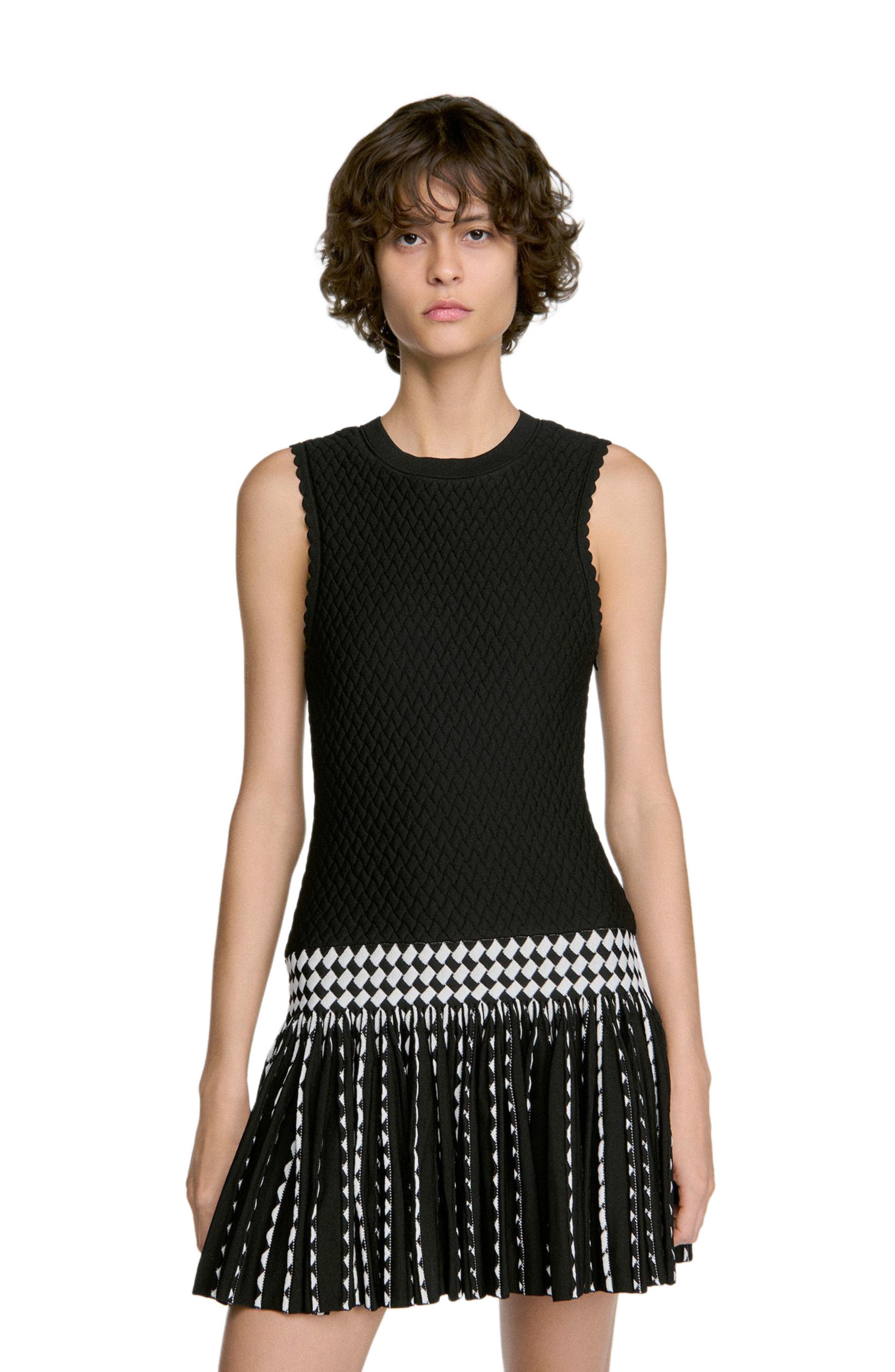 SANDRO Check Knit Short Dress (Women) | Nordstrom