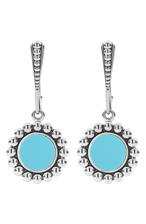 Maya Blue Ceramic Drop Earrings