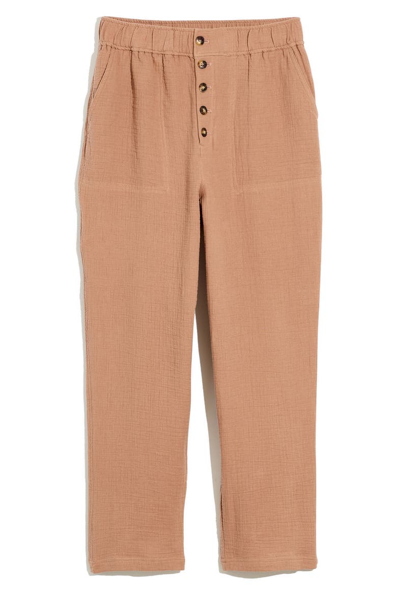 Women's High Waist Tapered Cotton Blend Pants, Alternate, color, FADED EARTH
