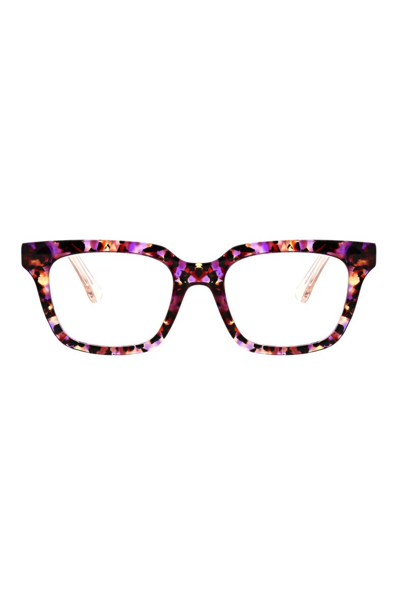 51mm Square Reading Glasses, Main, color, PURPLE DEMI