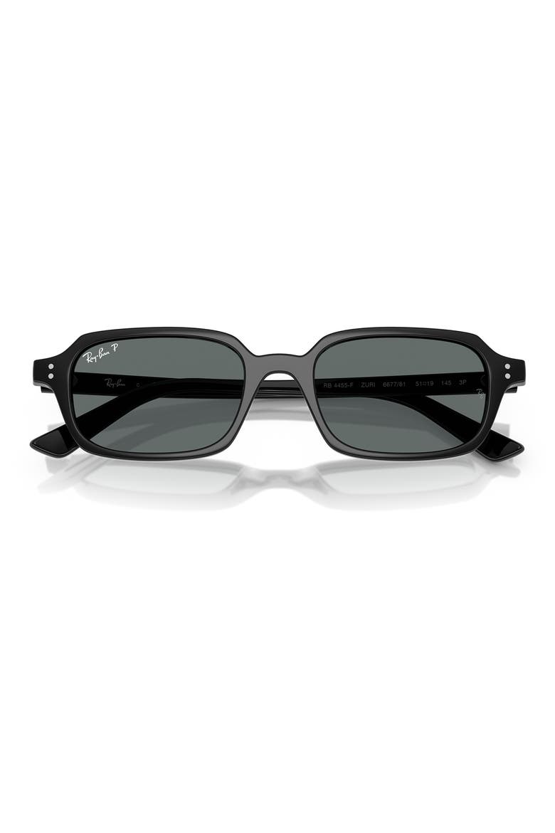 51mm Zuri Polarized Pillow Sunglasses, Alternate, color, BLACK / DARK GREY POLAR