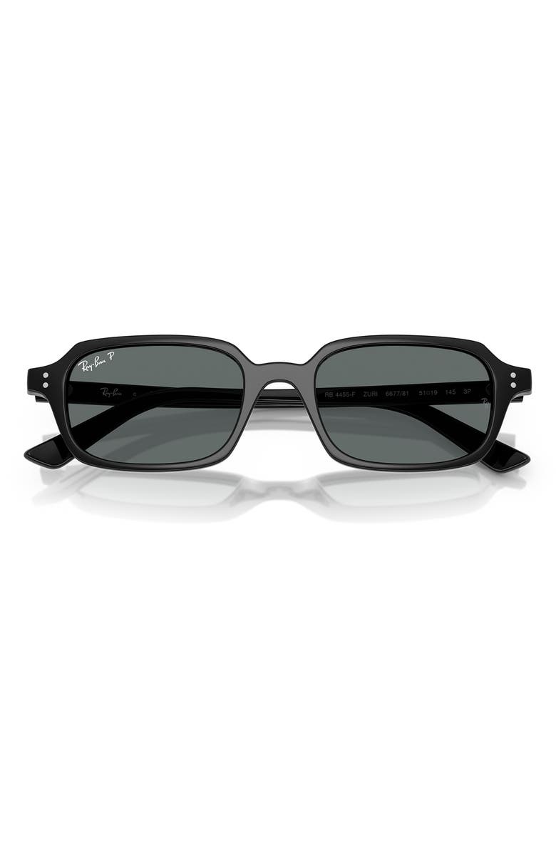 Ray-Ban 51mm Zuri Polarized Pillow Sunglasses, Alternate, color, Black / Dark Grey Polar