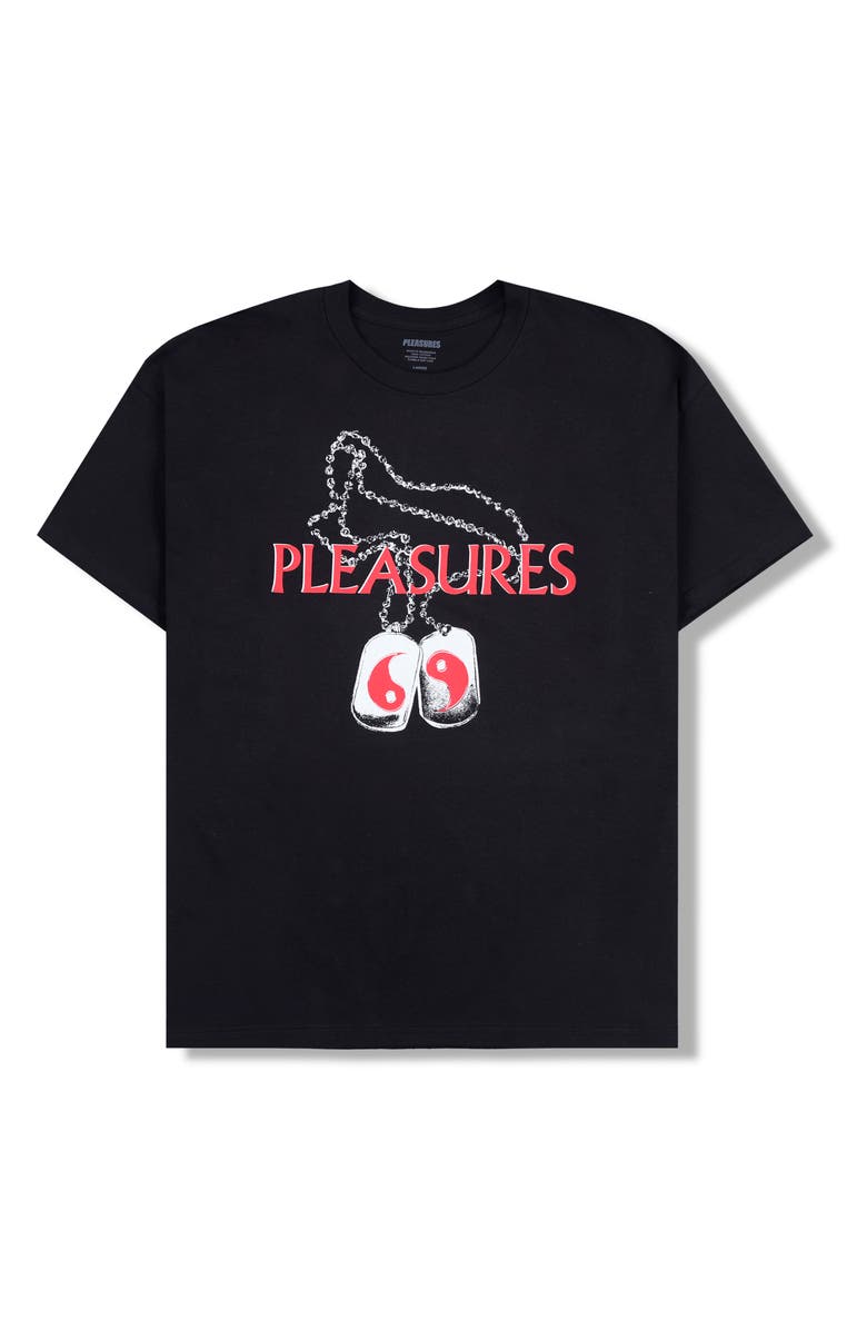 PLEASURES Dog Tags Cotton Graphic T-Shirt, Alternate, color, 