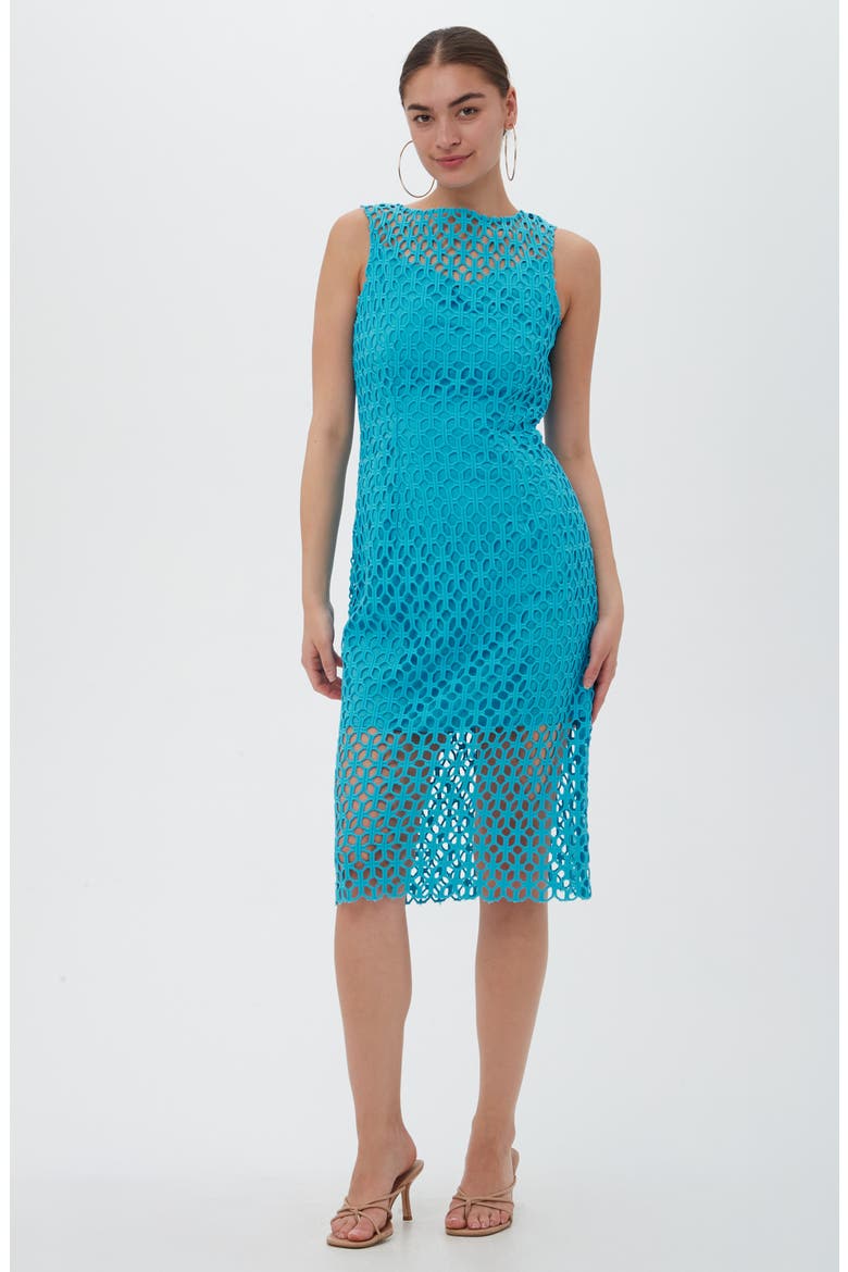 Eleanor Sleeveless Cutout Shift Dress, Alternate, color, BLUE GROTTO