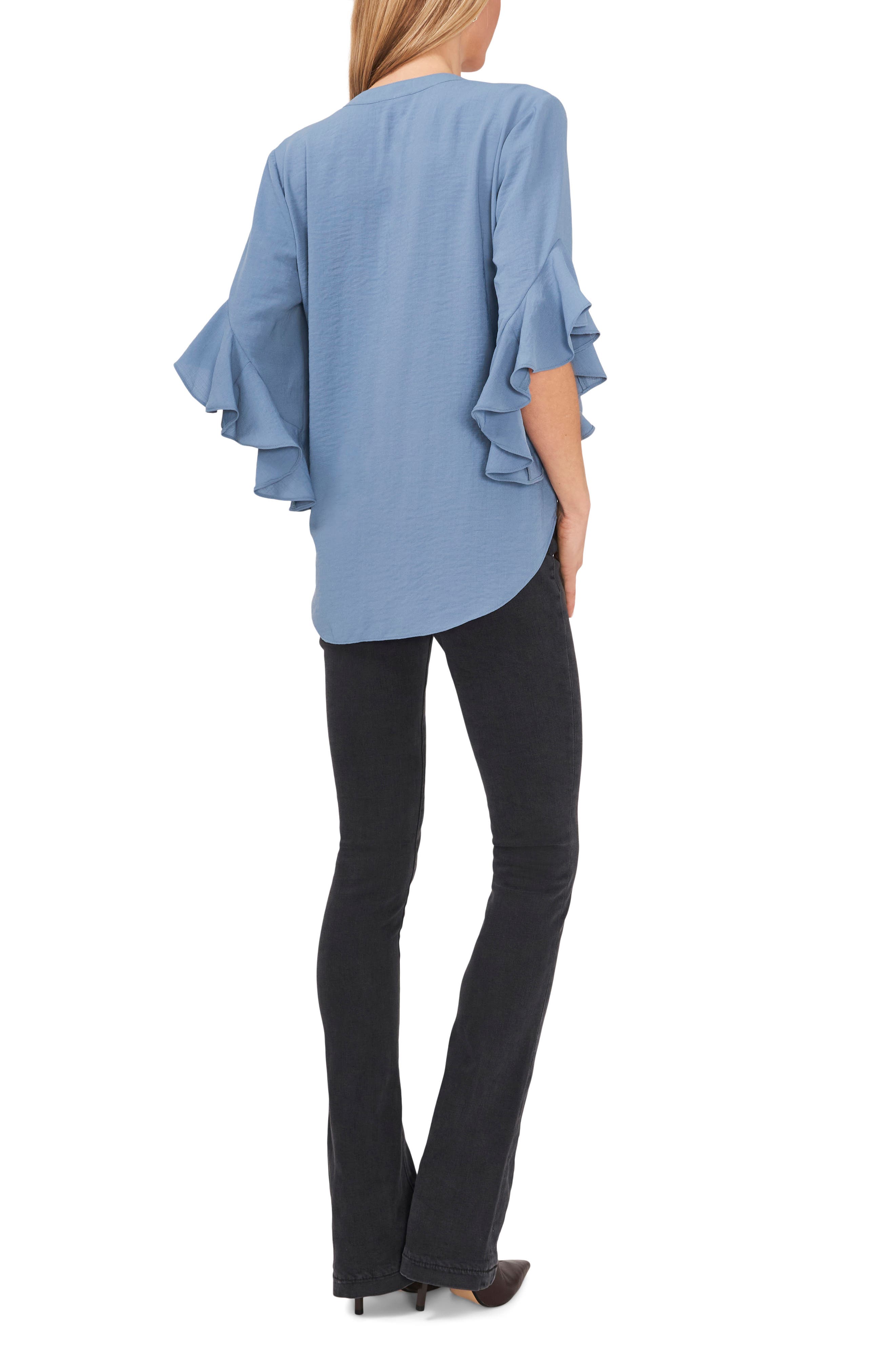 Vince Camuto Pintuck Flutter Sleeve Blouse (Women) | Nordstromrack
