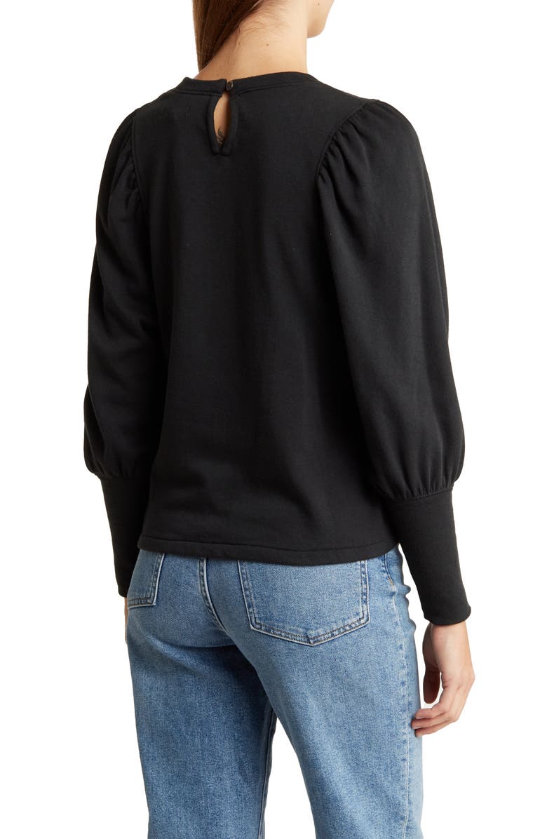 Madewell Puff Sleeve Brushed Jersey Top, Alternate, color,
