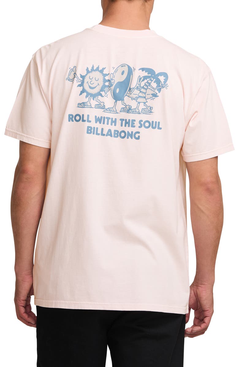 Billabong Roll Premium Wave Cotton Graphic T-Shirt, Alternate, color, Light Pink