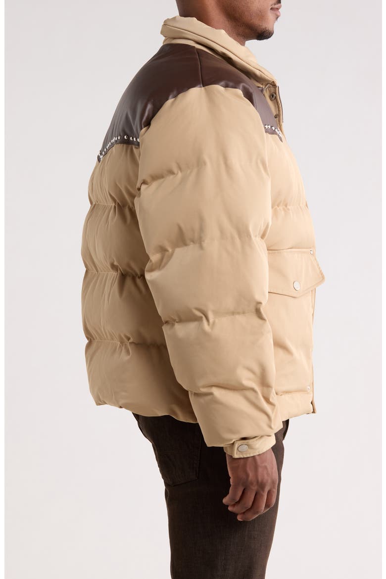 Western Down Puffer Jacket, Alternate, color, TAN