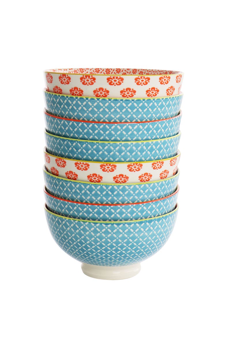 Gibson Home 8 Piece 6 Inch Stoneware Cereal Bowl Set, Alternate, color, Assorted