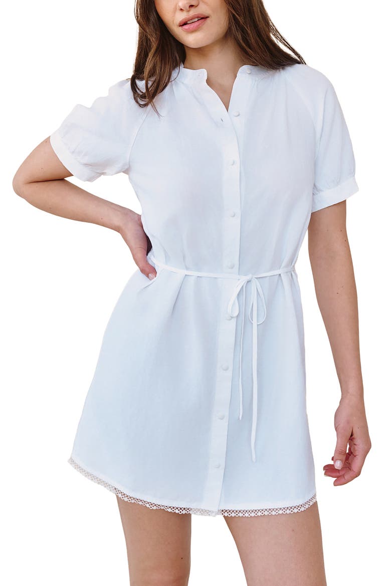 Raglan Sleeve Minidress, Main, color, WHITE