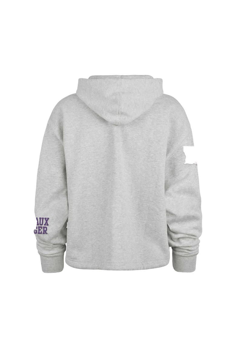 '47 Women's '47 Heather Gray LSU Tigers High Hopes Long Sleeve Cropped Hoodie, Alternate, color, Heather Gray