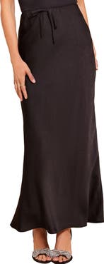 【Anyone more】Clu Brushed Stitch Long Skirt Friends Like These Satin Maxi Skirt | Nordstrom