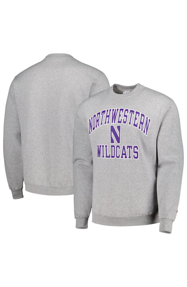 Champion Men's Champion Heather Gray Northwestern Wildcats High Motor Pullover Sweatshirt, Main, color, 