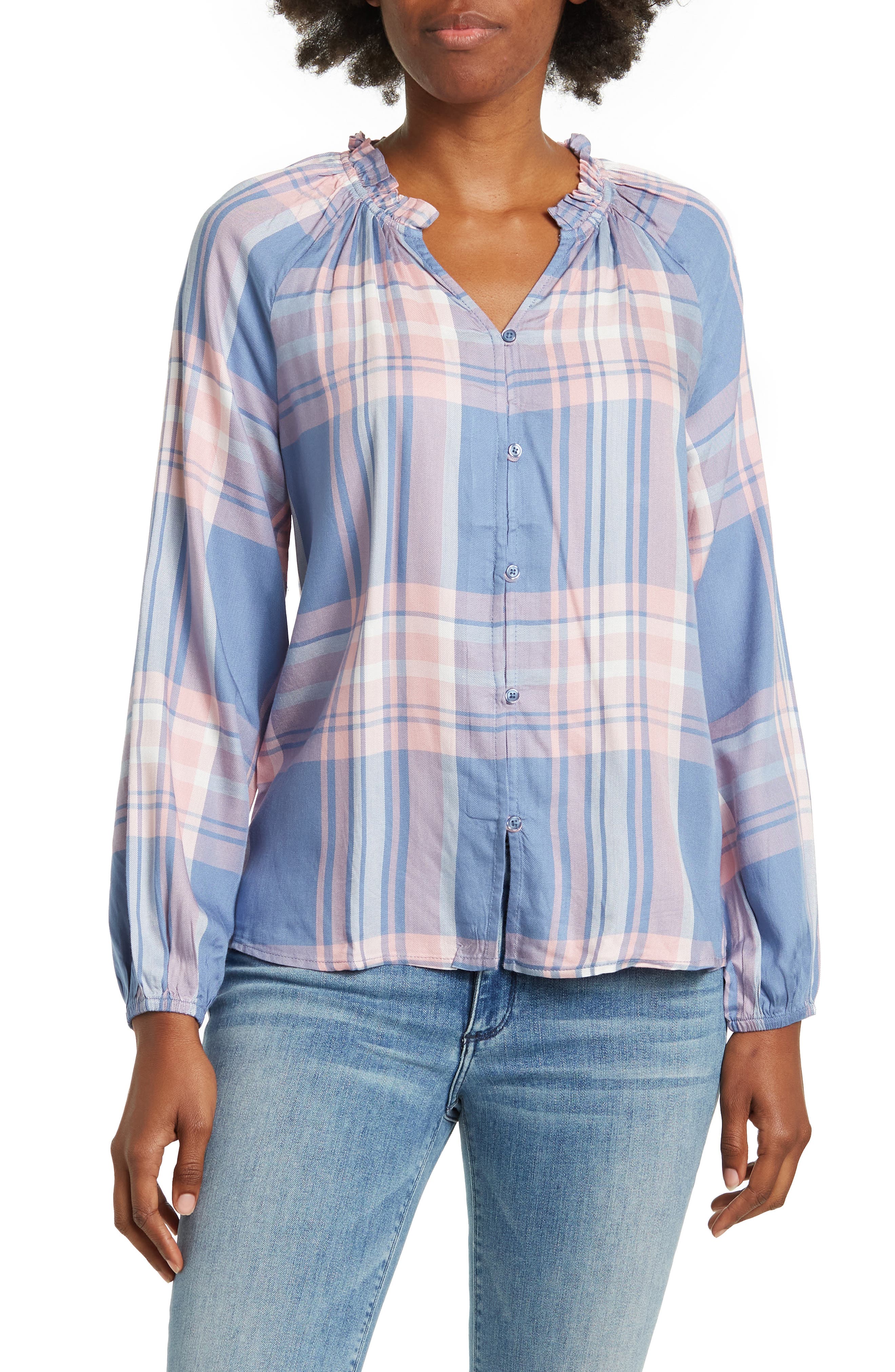 COMO VINTAGE Ruffle V-Neck Blouse (Women) | Nordstromrack
