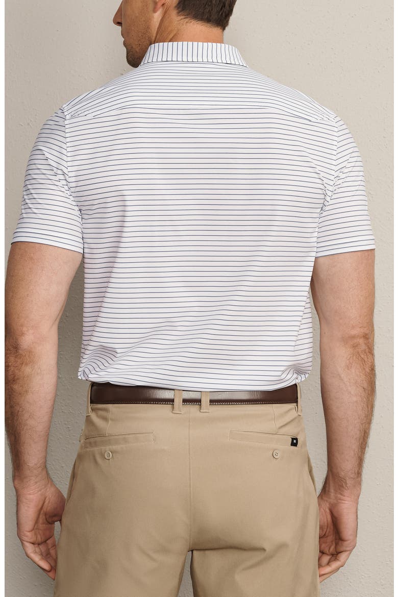 Commuter Stripe Slim Fit Performance Polo, Alternate, color, WHITE/ NAVY PINSTRIPE