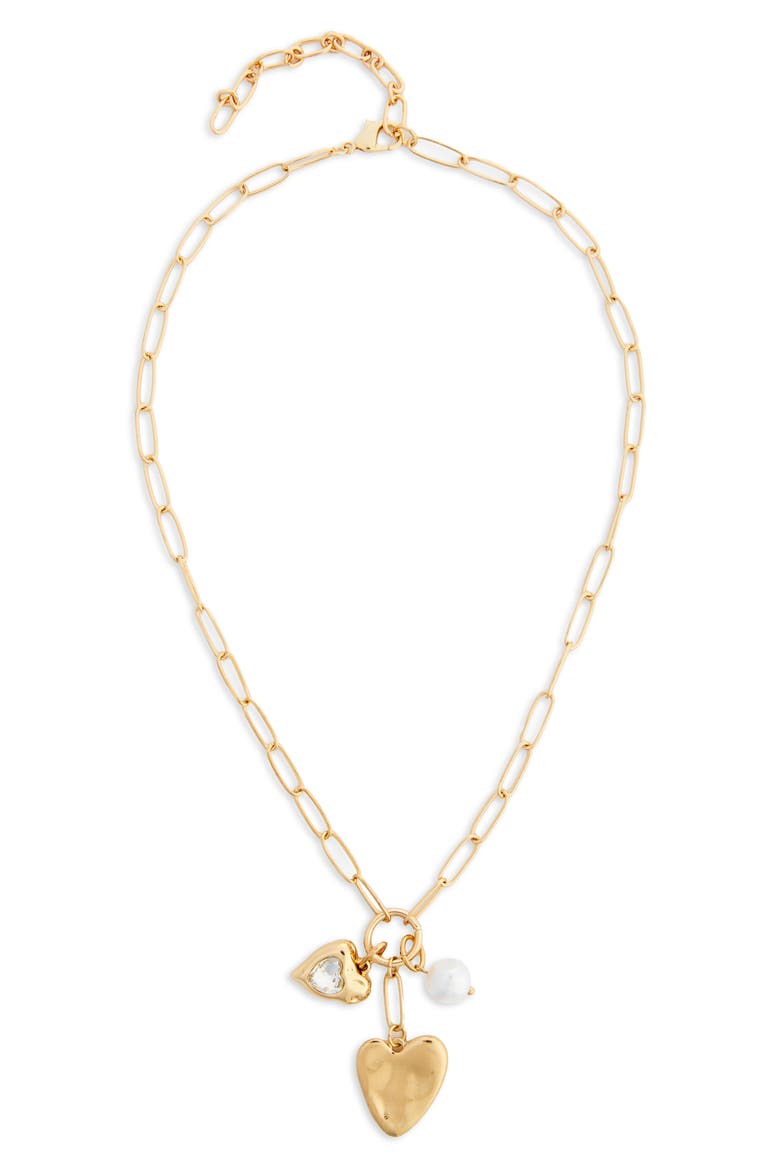 Heart Charm Necklace, Alternate, color, GOLD
