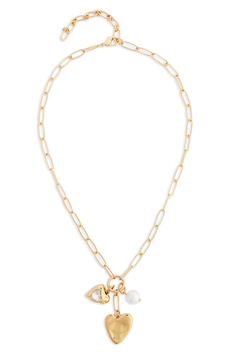 SAACHI Heart Charm Necklace, Alternate, color, Gold