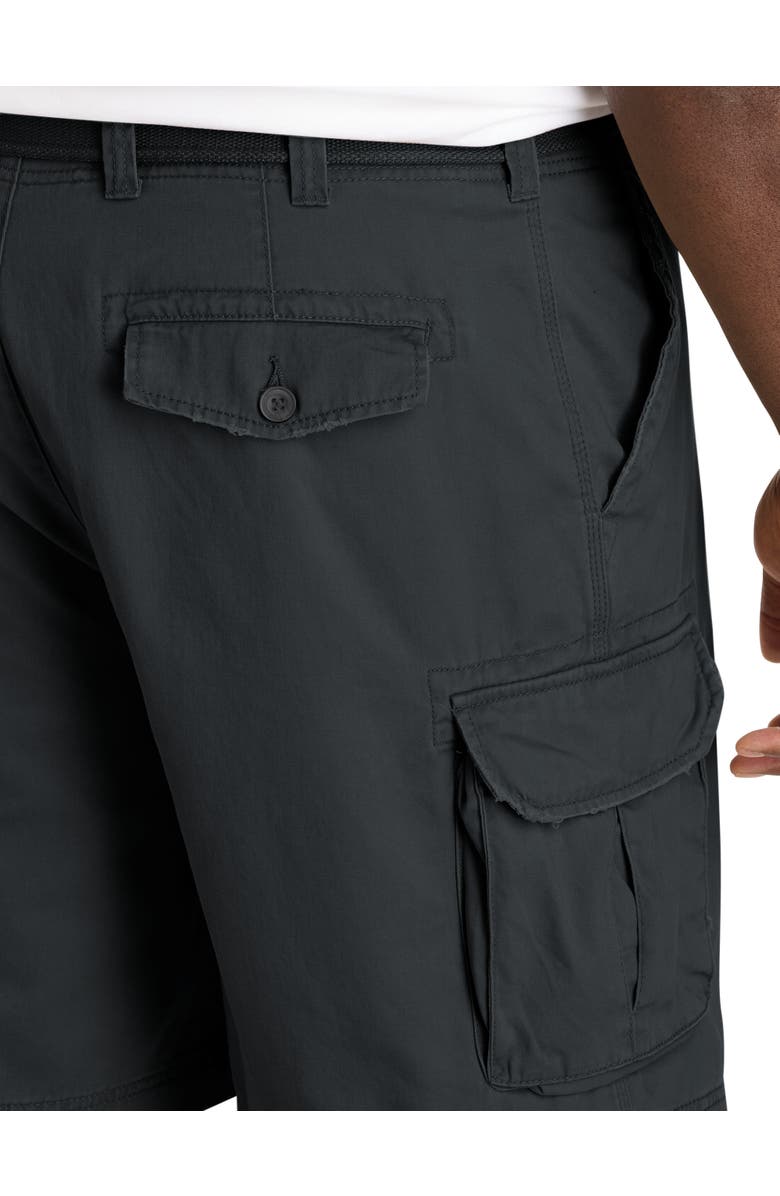 True Nation by DXL Big & Tall Belted Cargo Shorts, Alternate, color, Black