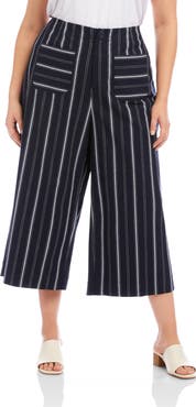 Karen Kane Stripe Wide Leg Crop Pants