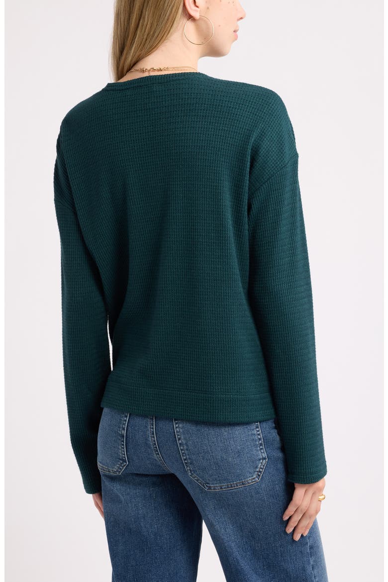Waffle Knit Top, Alternate, color, GREEN PONDEROSA