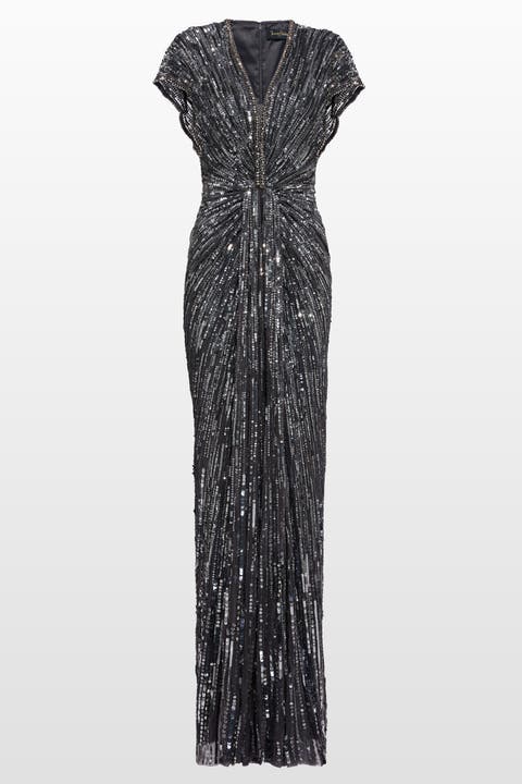 Zola Sequin-Embellished V-neck Maxi Dress
