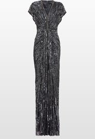 Jenny Packham Zola Sequin-Embellished V-neck Maxi Dress