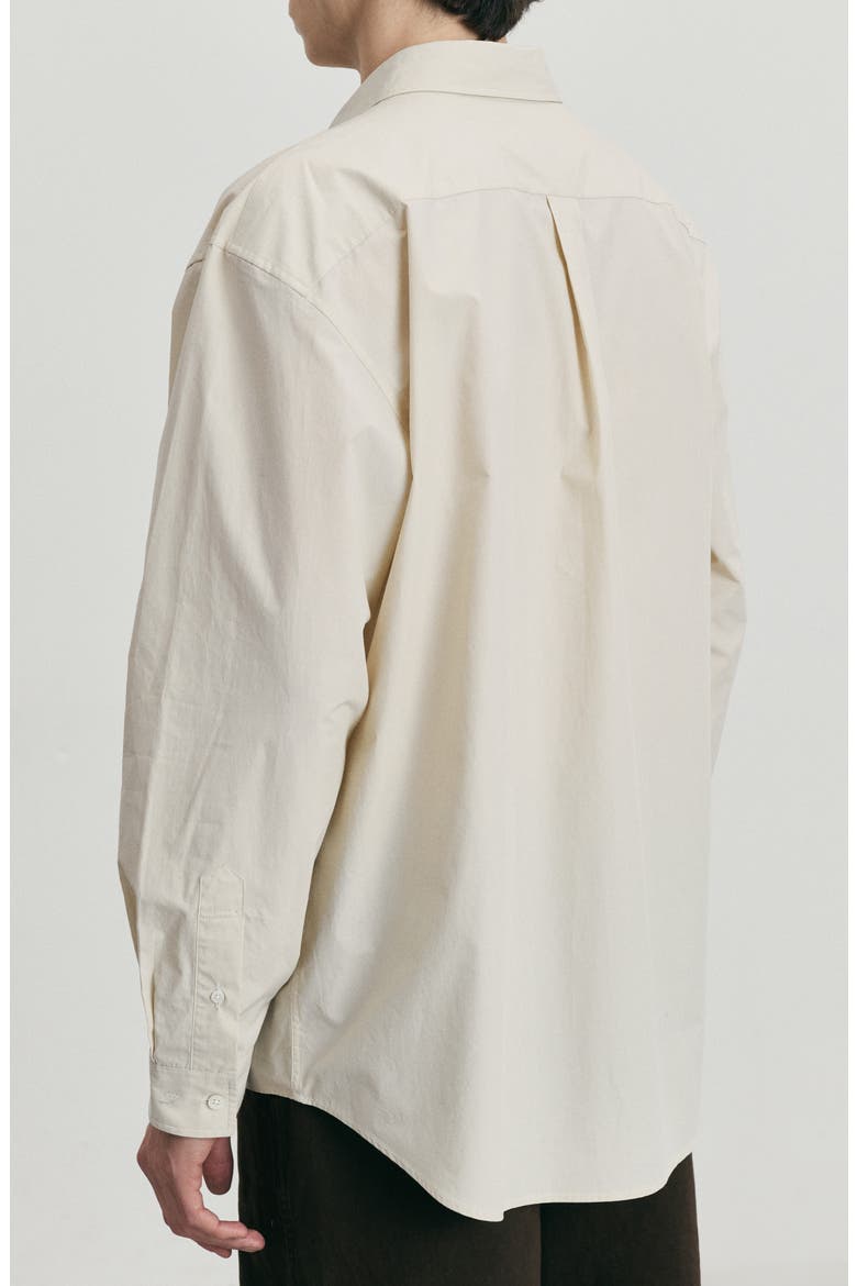 Oversize Cotton Button-Up Shirt, Alternate, color, BUTTER