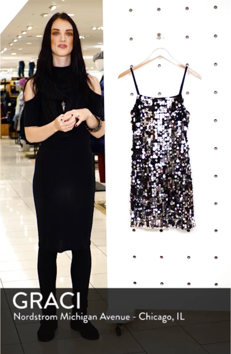Sequin Square Neck Dress, sales video thumbnail
