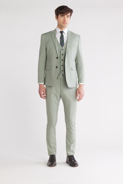 Skinny Fit Solid Stretch Three Piece Suit