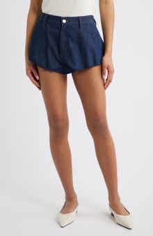 The Shell Bubble Hem Denim Shorts