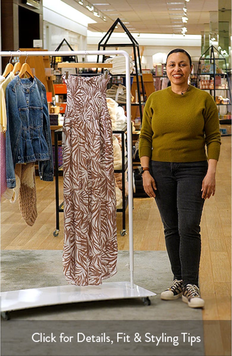 Strapless Smocked Bodice Cover-Up Jumpsuit, sales video thumbnail