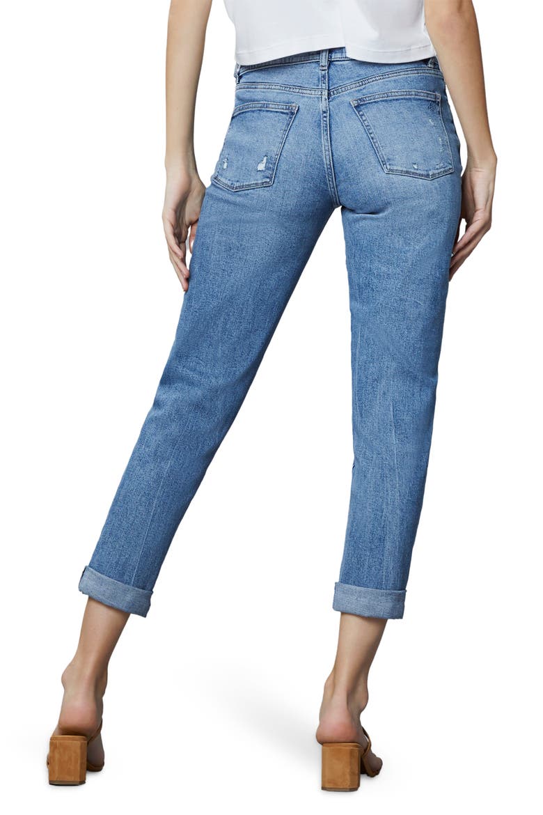 Riley Mid Rise Boyfriend Straight Leg Jeans, Alternate, color, LT. GLACIER DISTRESSED