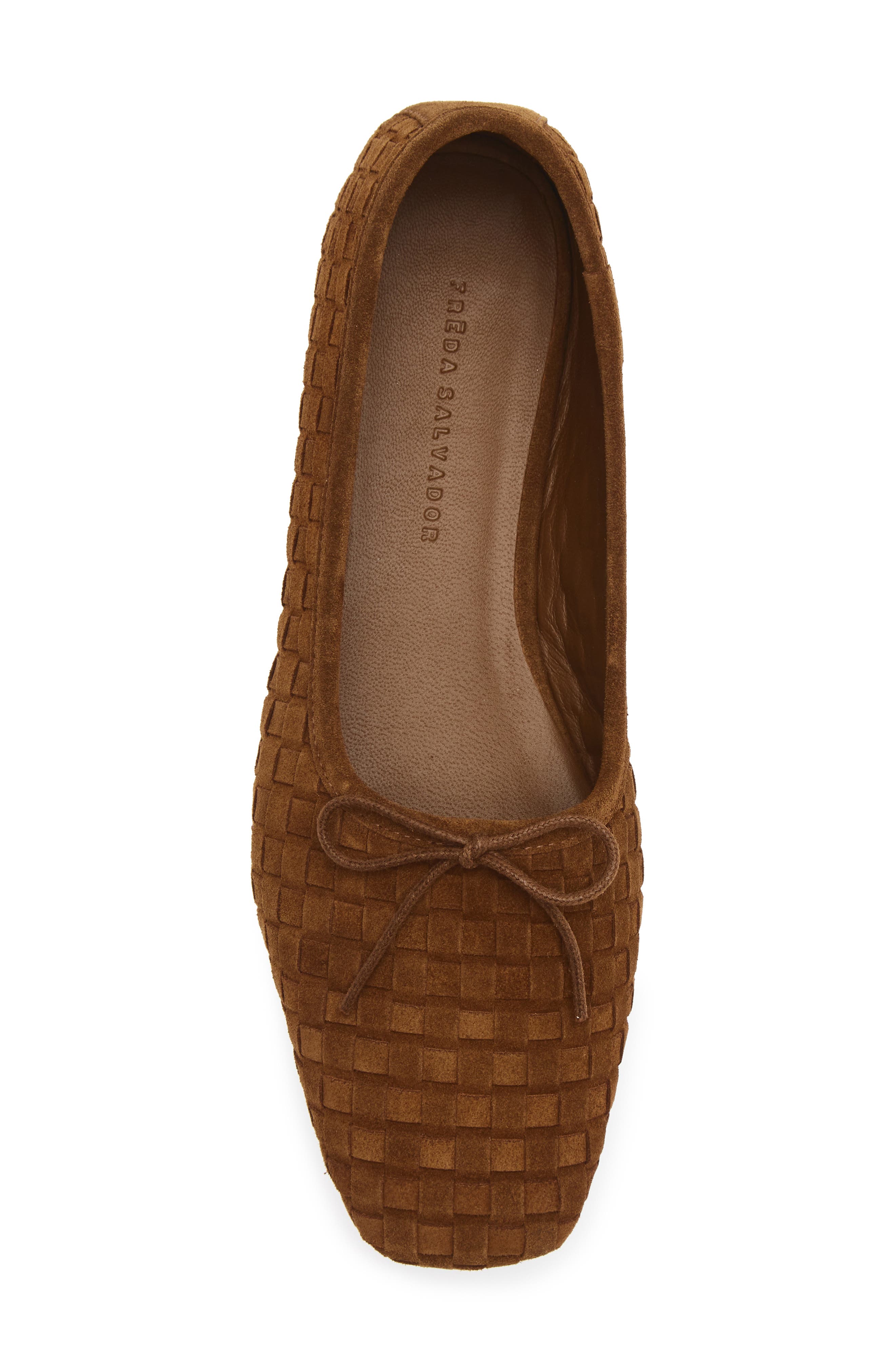 Jada Square Toe Ballet Flat, Alternate, color, TOFFEE WOVEN SUEDE