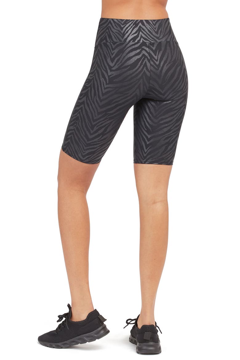 Faux Leather Bike Shorts, Alternate, color, ZEBRA