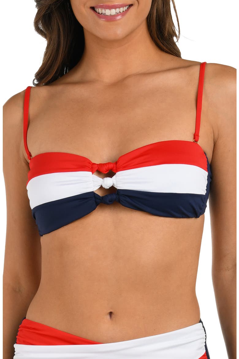 Americana Convertible Bandeau Bikini Top, Main, color, BLUE MULTI