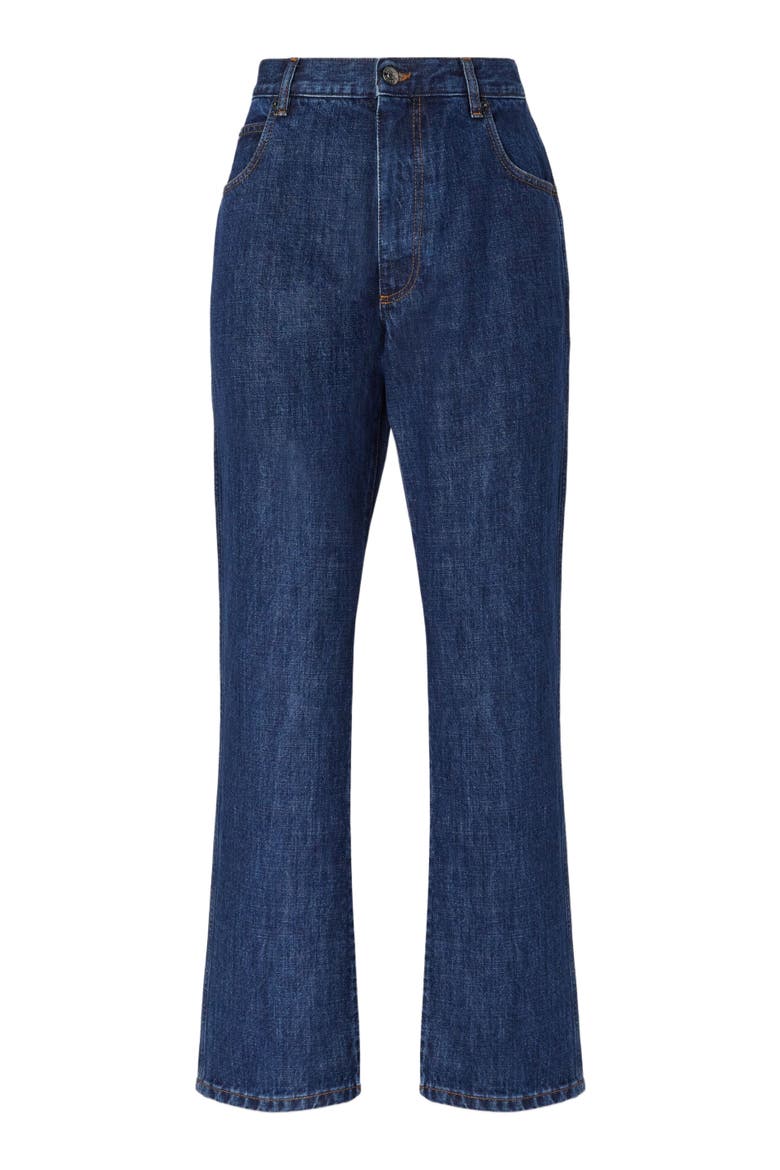 Five-pocket Mid-rise Denim Pants, Alternate, color, Blue