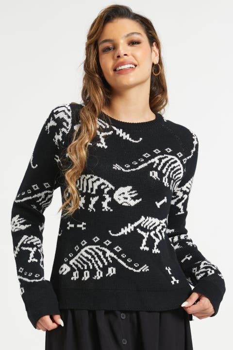 Dying For Dinos Cotton Pullover Sweater