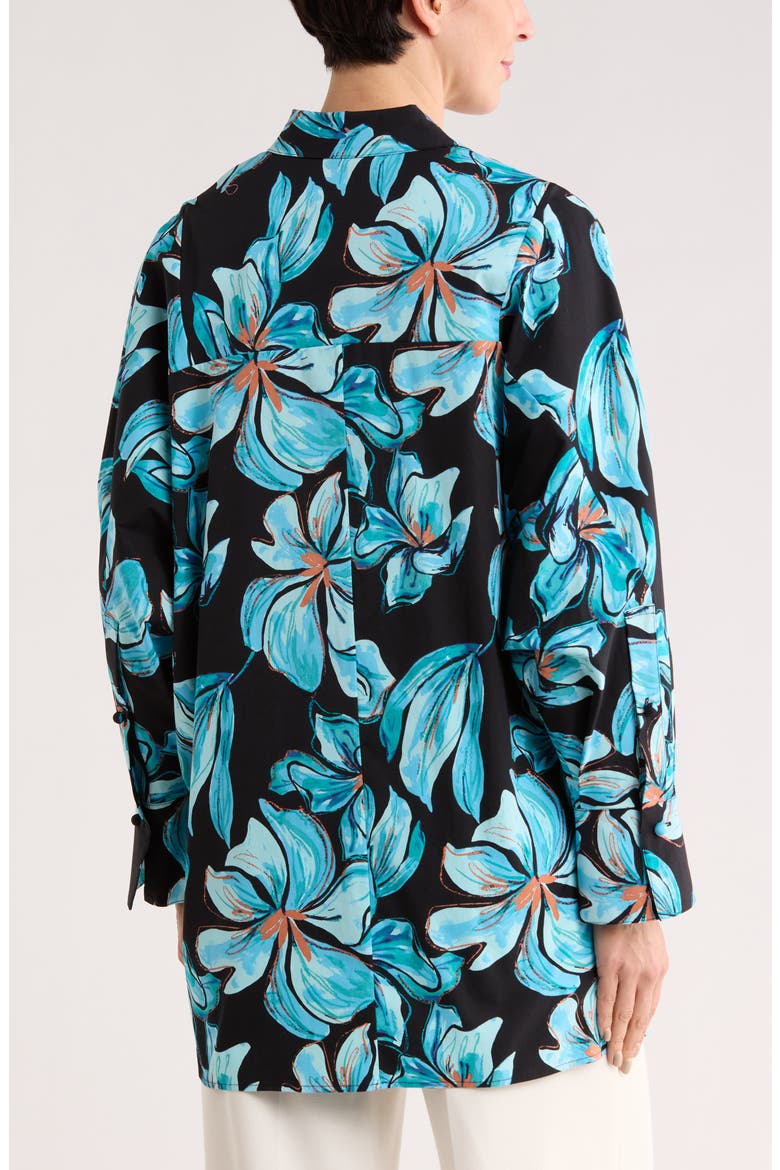 Caleb Floral Stretch Cotton Button-Up Shirt, Alternate, color, OPERA FLORAL BLACK LG