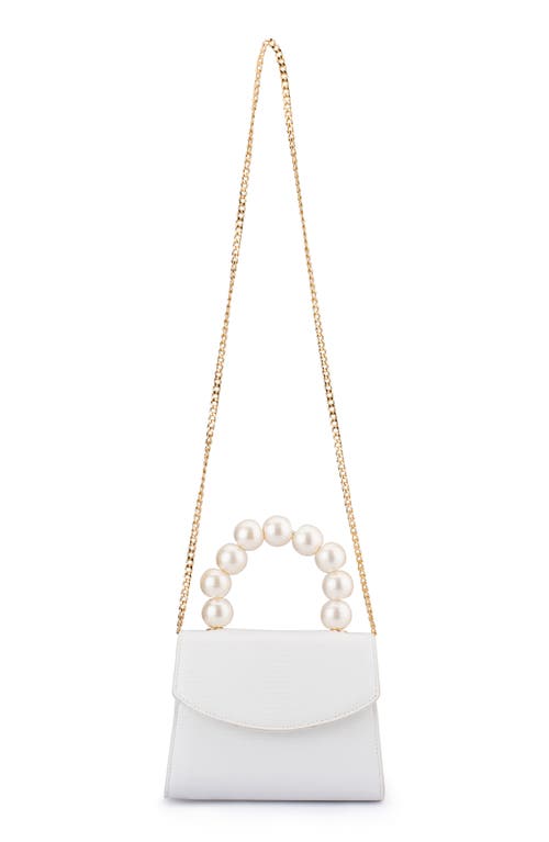 Olga Berg Peta Faux Pearl Top Handle Bag