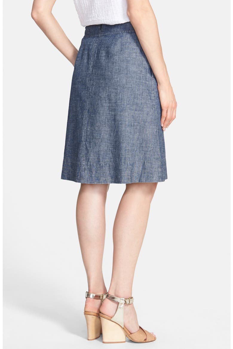 Hemp & Organic Cotton A-Line Skirt, Alternate, color, DENIM