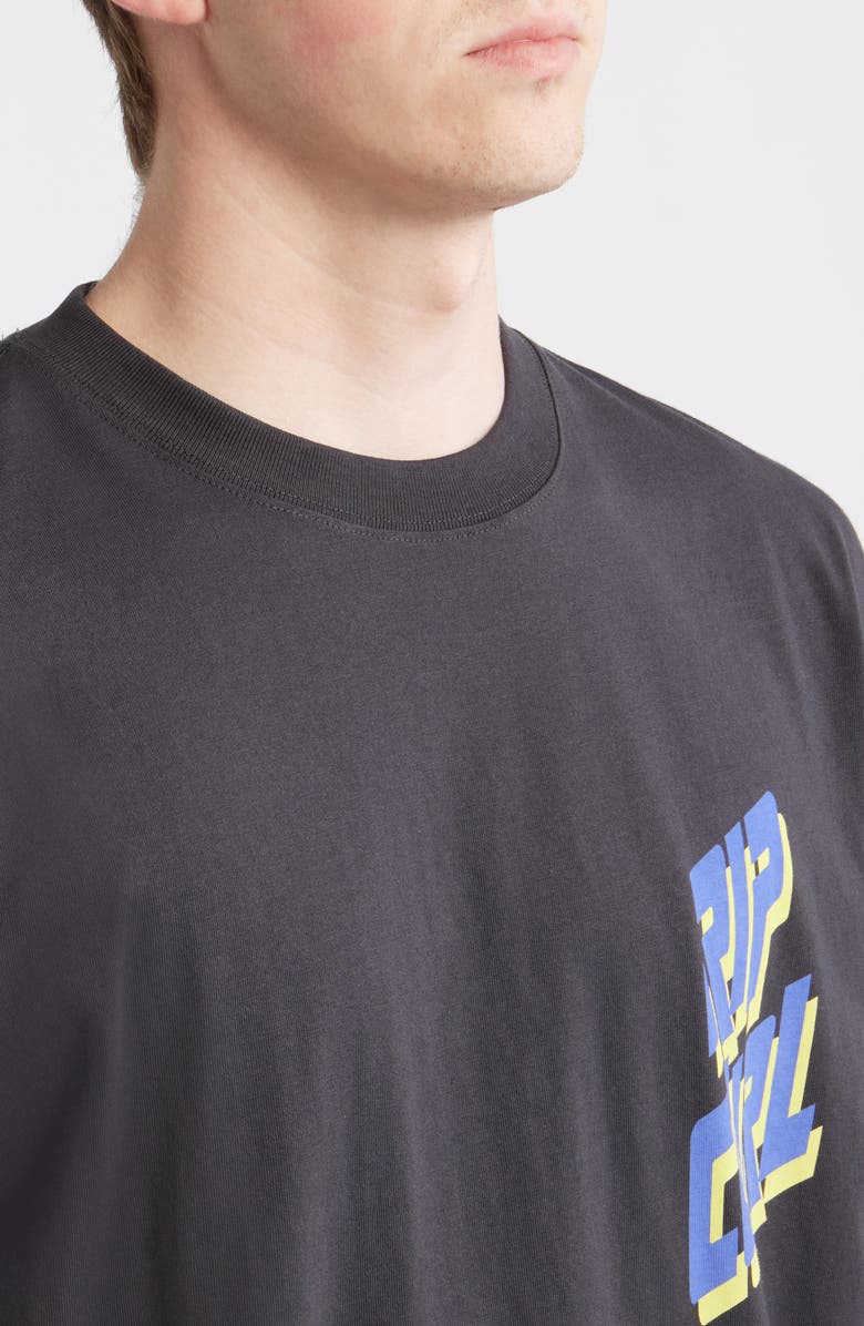 Rip Curl Liquid Trips Slant Graphic T-Shirt, Alternate, color, Washed Black