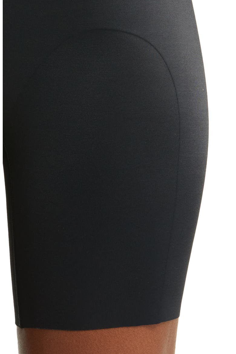 Basic Shaping High Waist Mid Thigh Shorts, Alternate, color, BLACK