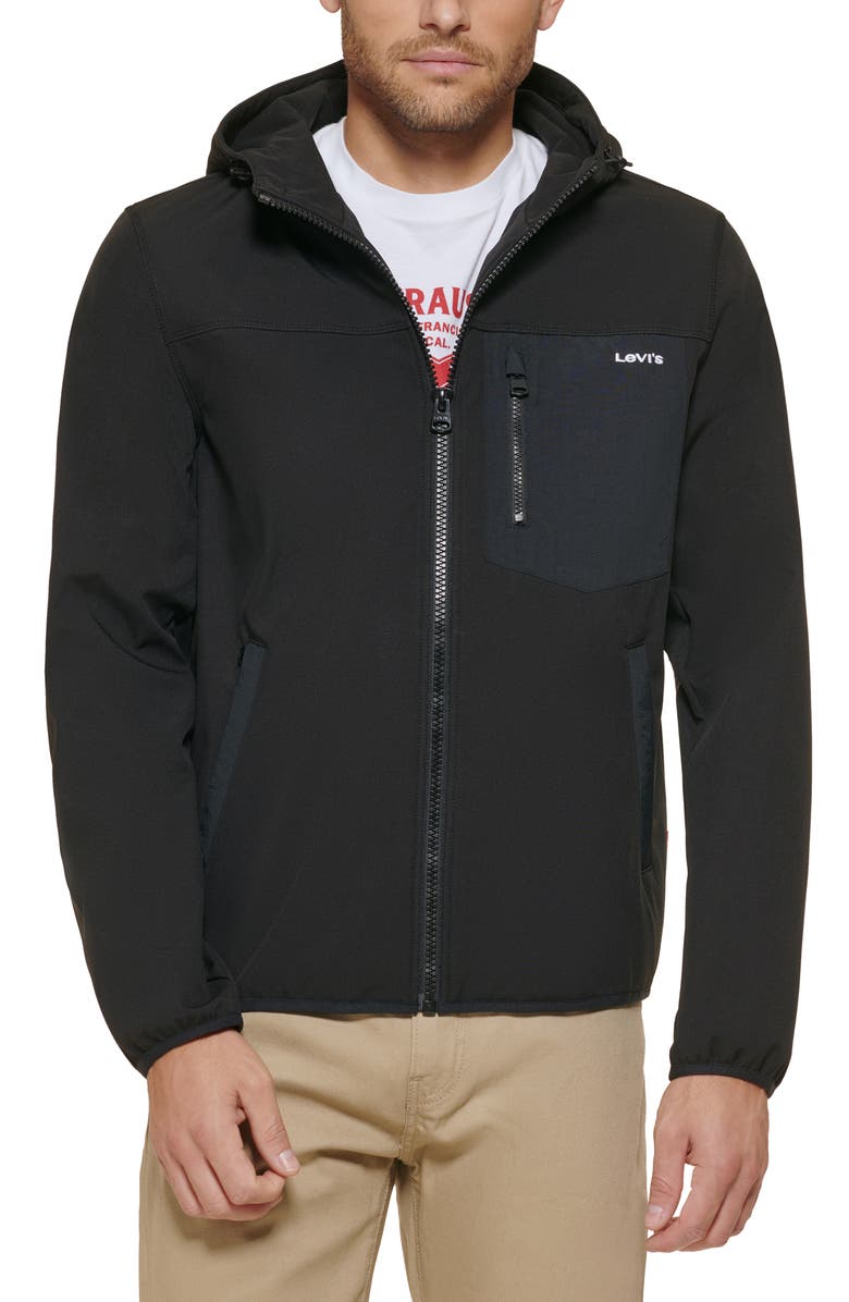 Levi's<sup>®</sup> Performance Hooded Rain Jacket, Main, color, 