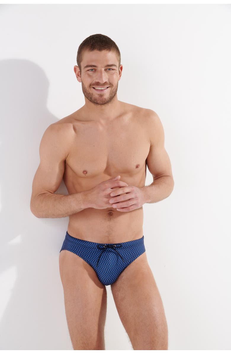 HOM Morny Swim Mini Briefs, Alternate, color, Navy Print