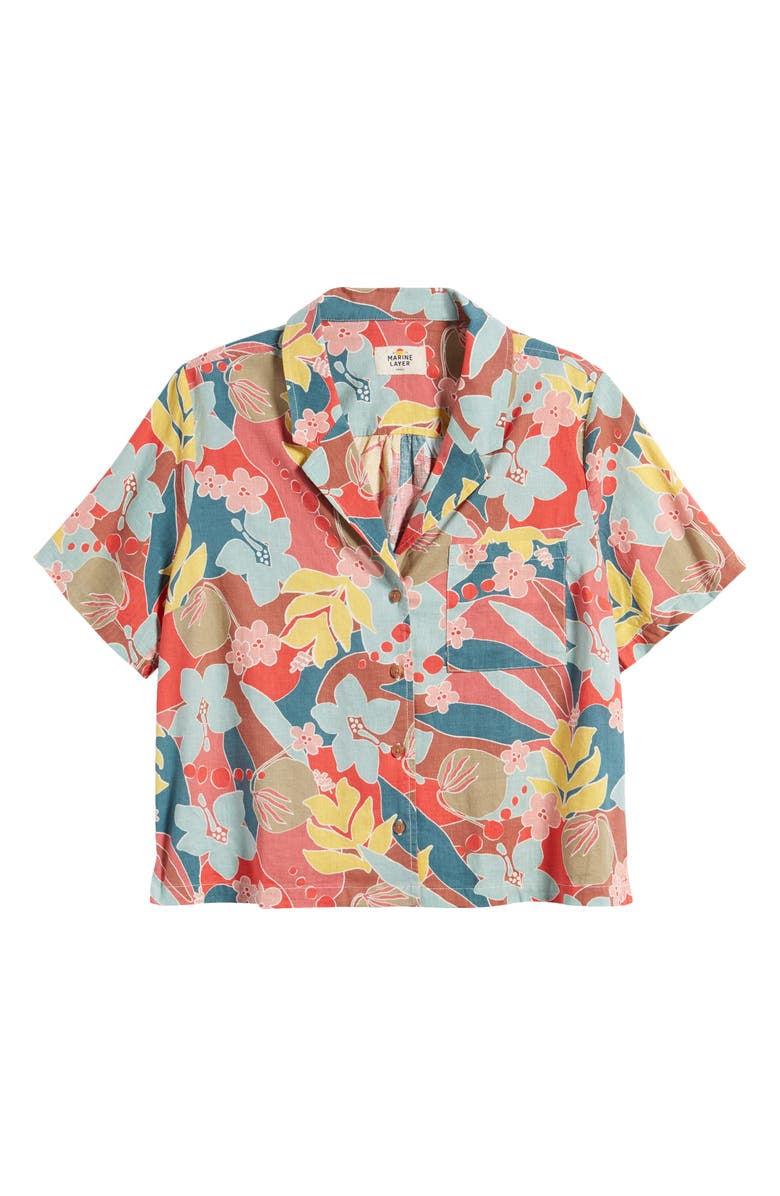 Marine Layer Lucy Resort Short Sleeve Button-Up Camp Shirt, Alternate, color,