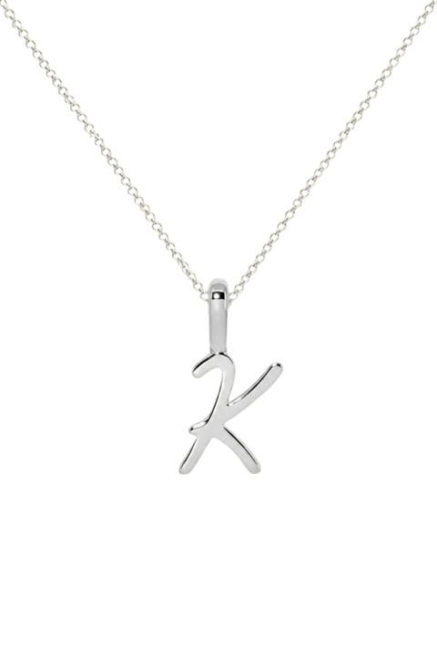 Script Initial Charm Necklace