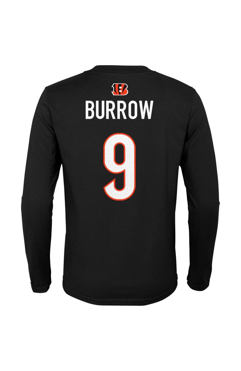 Outerstuff Youth Joe Burrow Black Cincinnati Bengals Mainliner Player Name & Number Long Sleeve T-Shirt, Alternate, color, 