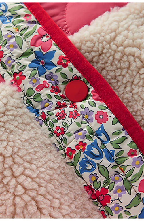 Mini Boden Kids' Mixed Fleece & Quilted Jacket In Multi